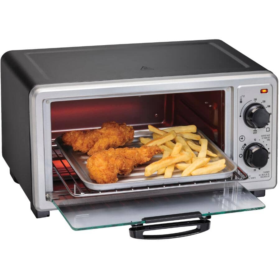 4-Slice Toaster Oven with Broiler (31260) - Metallic Silver & Black