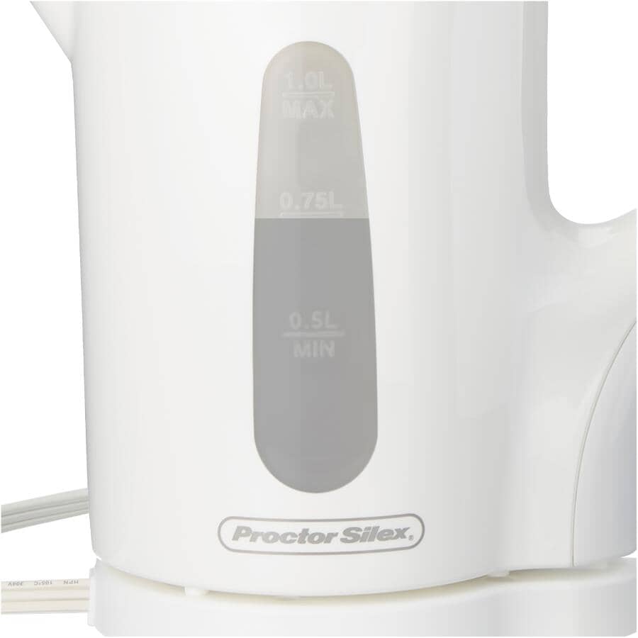 Cordless Kettle - White, 1000W, 1 L