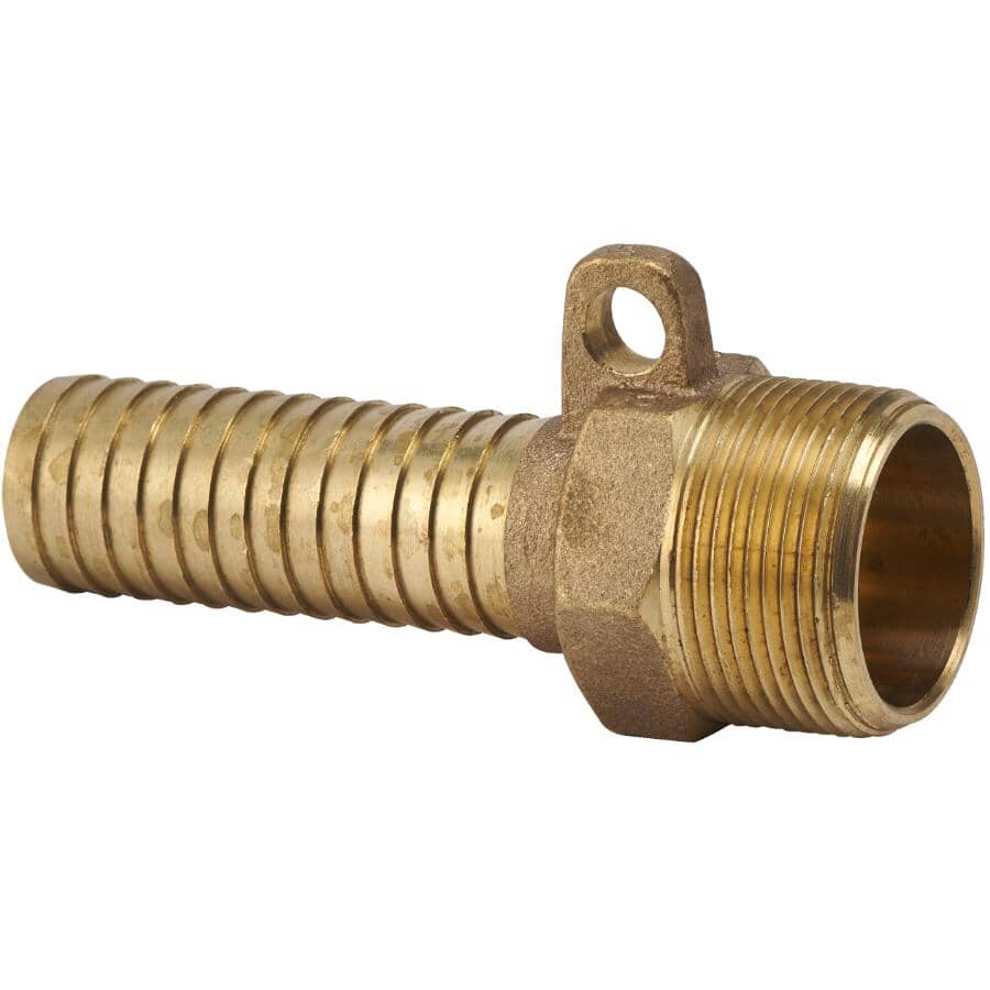 1-1/4" MPT x 1" Insert Brass Adapter with Built in Eye