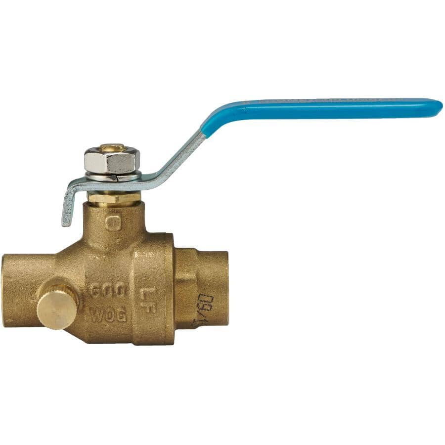 1/2" Brass Ball Valve- with Drain