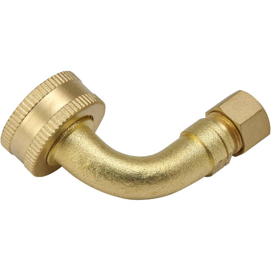 3/8" Compression x 3/4" Female Hose Brass Dishwasher Elbow