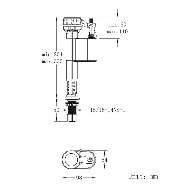Dual Flush Valve Kit for 3 and 6 Litre Toilets