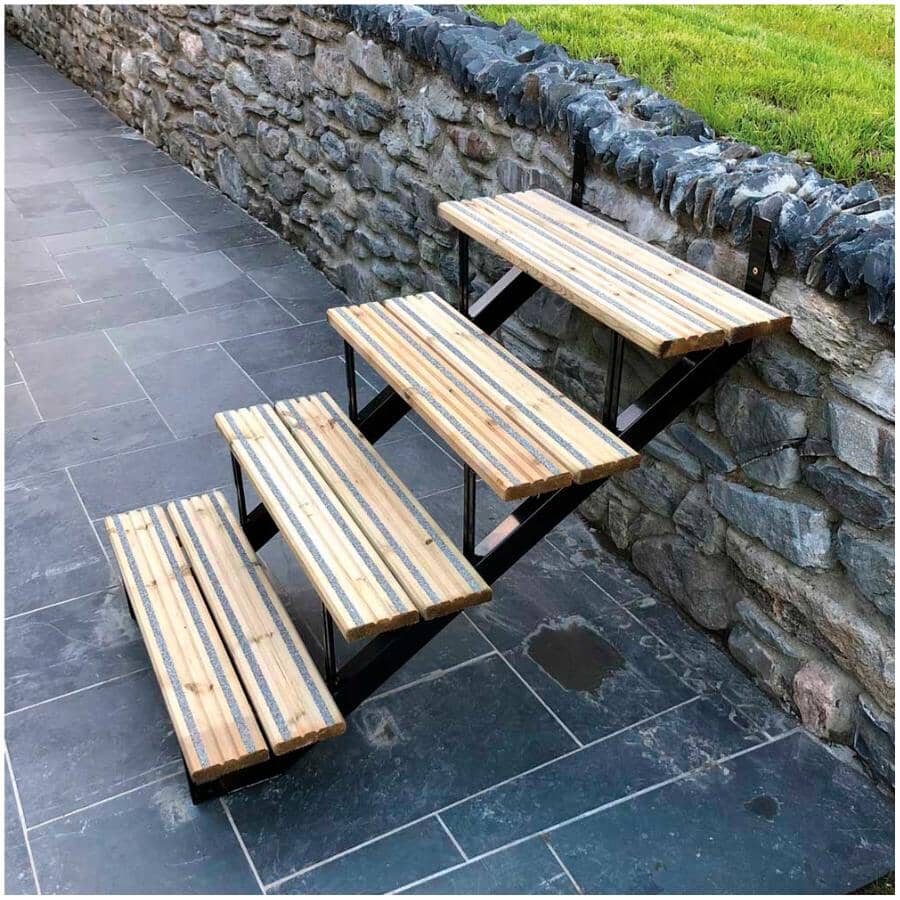 4 Step Steel Stair Riser - 1 Piece, Black