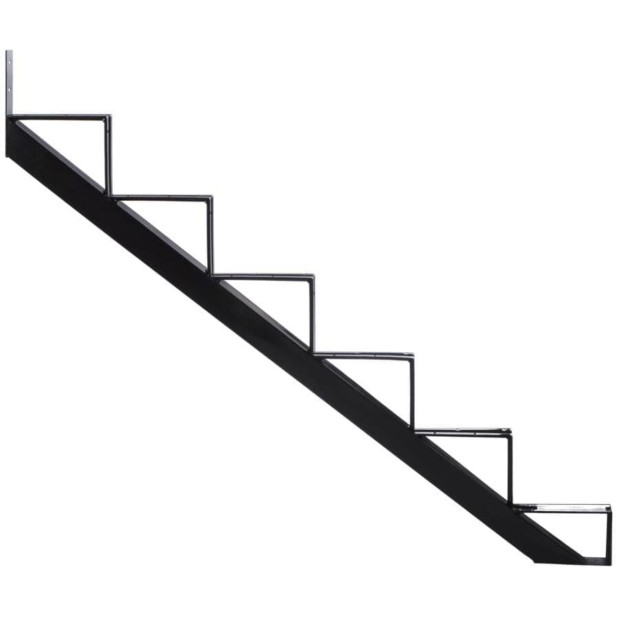 6 Step Steel Stair Riser - 1 Piece, Black