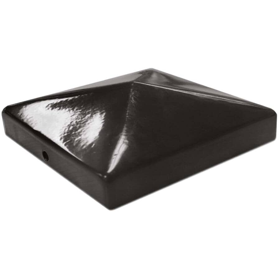 6" x 6" Black Steel Fence Post Cap