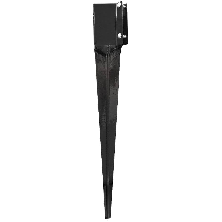 Ecospike Ground Spike - Black, for 4" x 4" Post