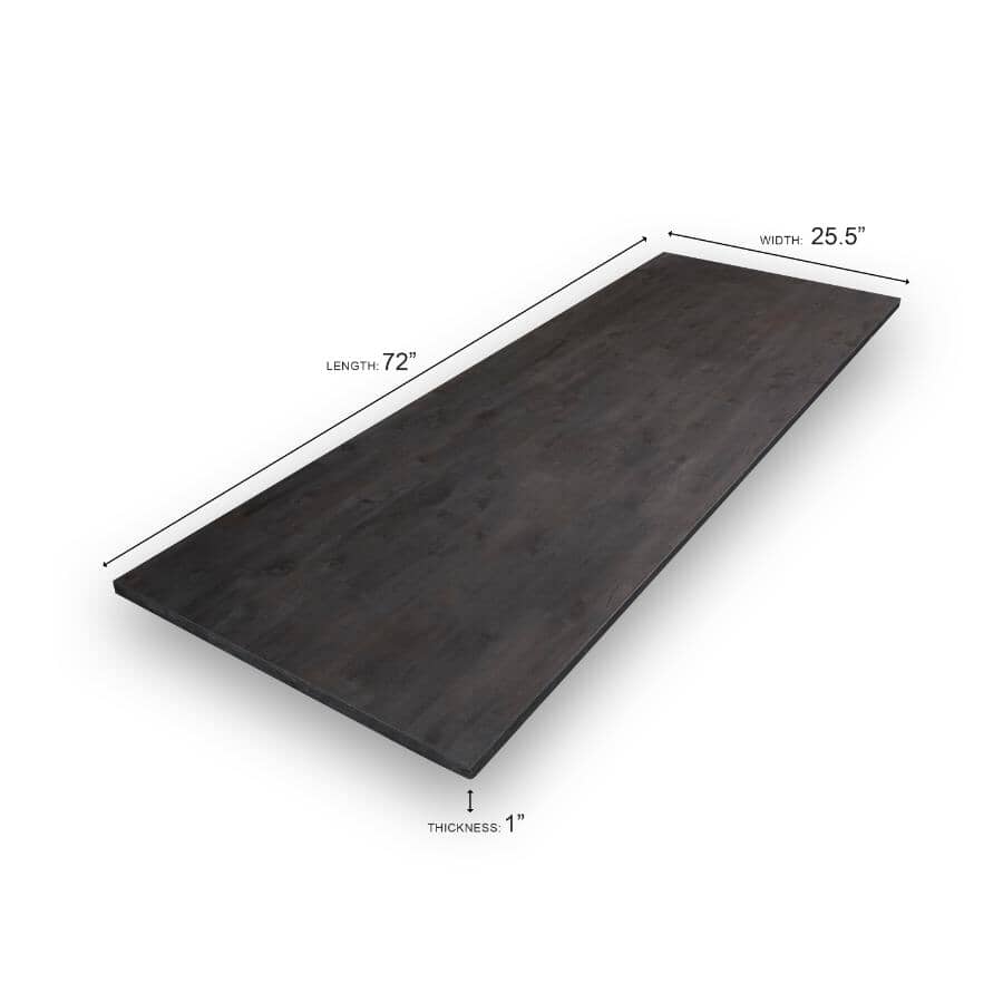 72" x 25.5" x 1" Acacia Wood Countertop - Espresso