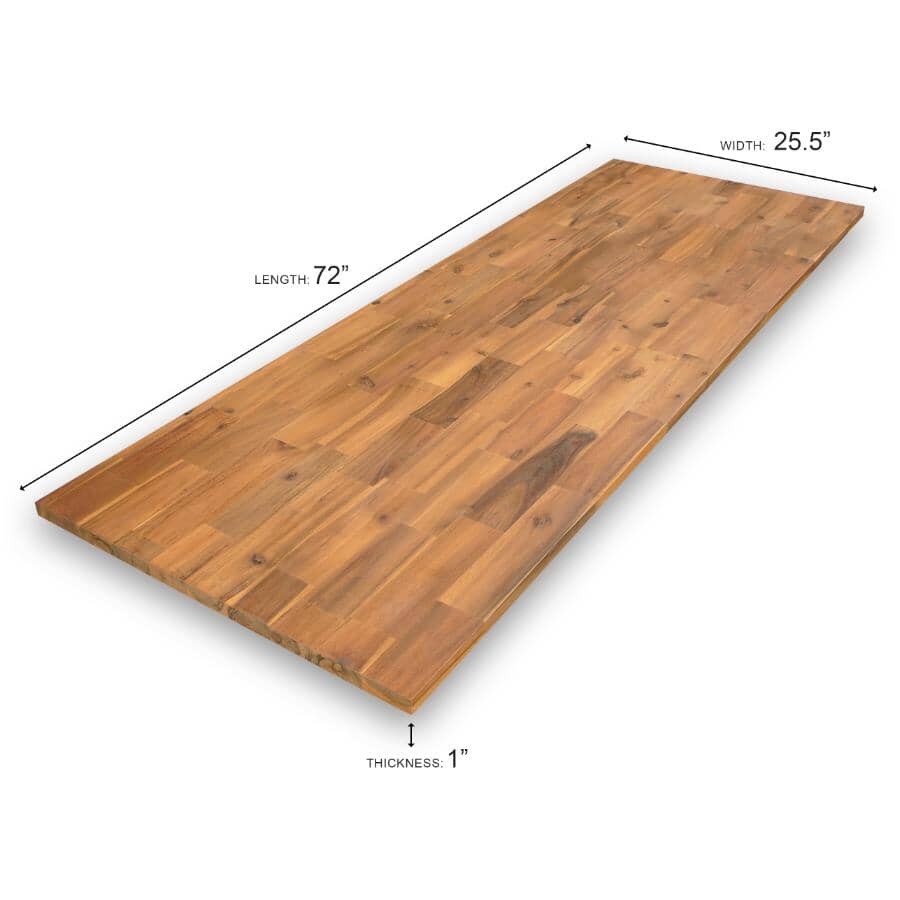 72" x 25.5" x 1.5" Acacia Wood Countertop - Golden Teak