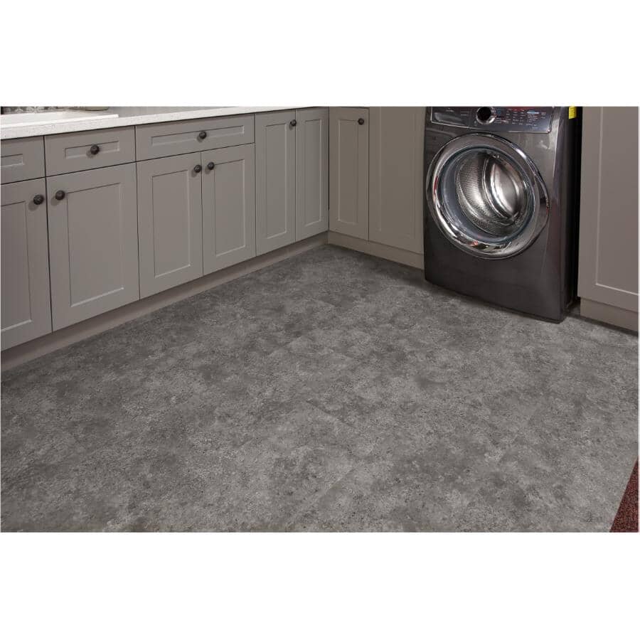 24 sq. ft. 12" x 24" 10mm Sweater Press & Go Expresso Vinyl Tile Flooring