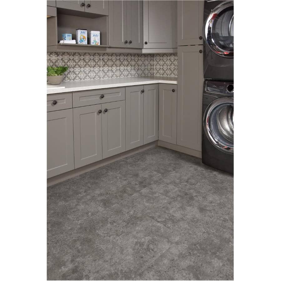 24 sq. ft. 12" x 24" 10mm Sweater Press & Go Expresso Vinyl Tile Flooring
