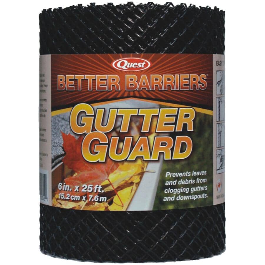 6" x 25' Black Poly Gutter Guard