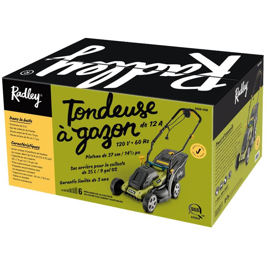 14.5" Electric Lawn Mower - 12 Amp