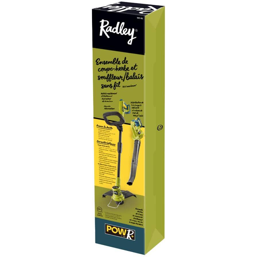 Cordless Lawn Blower and Trimmer Kit - 20 Volt