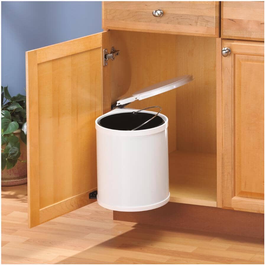 Trash Master Waste Bin - White, 10 Quart