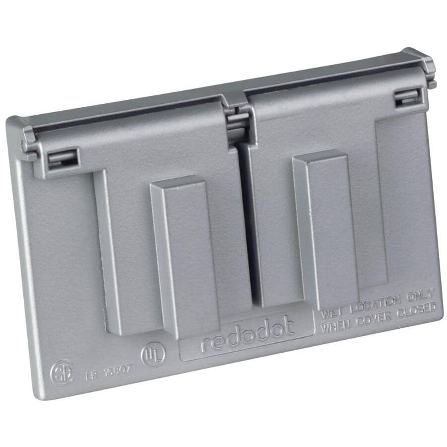 1 Gang Weatherproof Silver Receptacle Cover