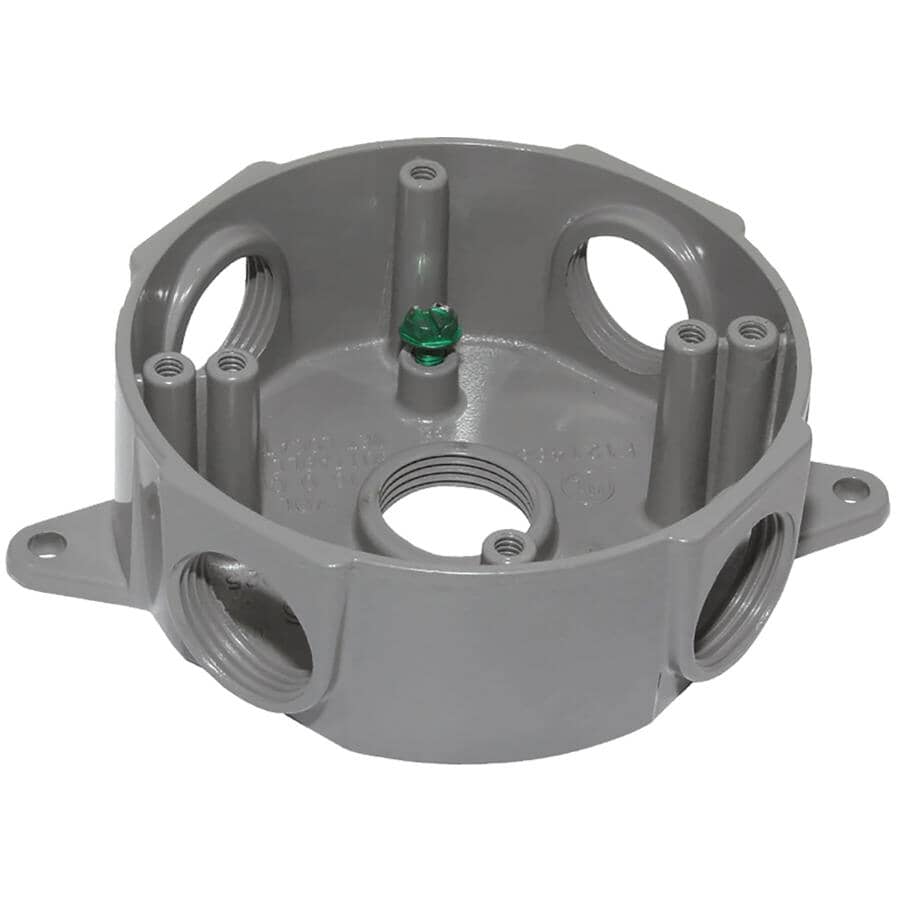 Grey Weatherproof Outdoor Metal Round Junction Box