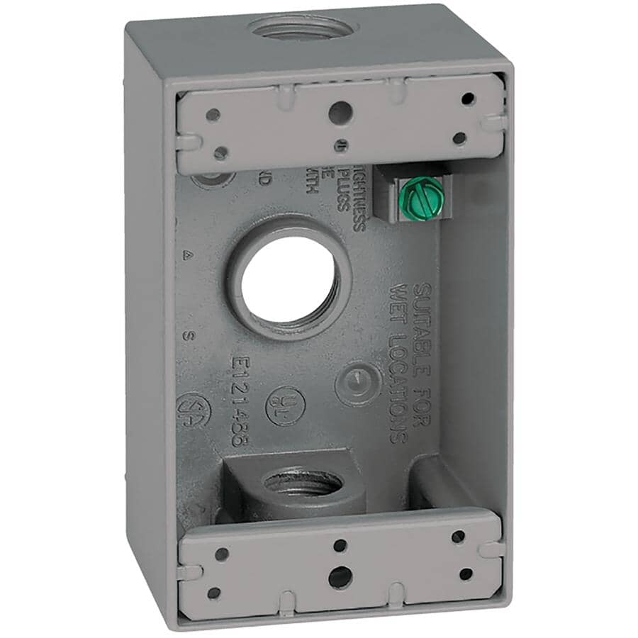Weatherproof Outdoor Single Gang Device Box - Metal