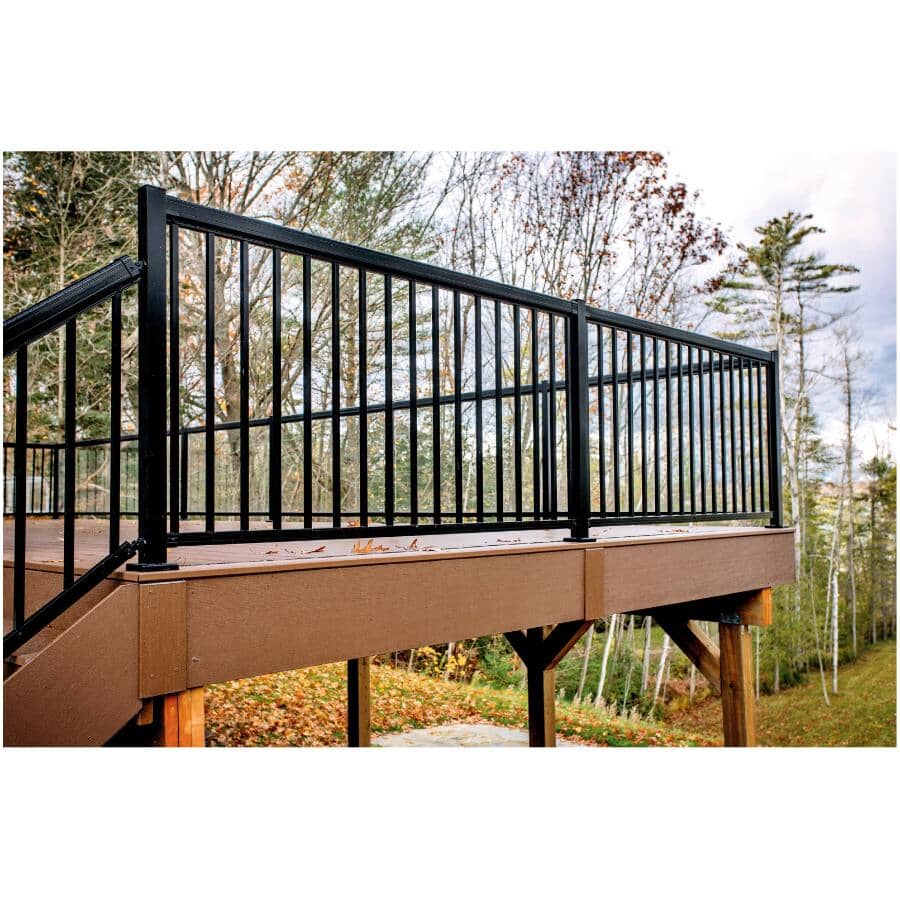 14 Pack 3/4" x 42" Black Aluminum Straight Railing Pickets, for 6' section