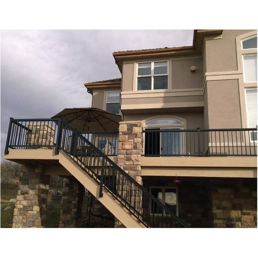 14 Pack 3/4" x 42" Black Aluminum Straight Railing Pickets, for 6' section