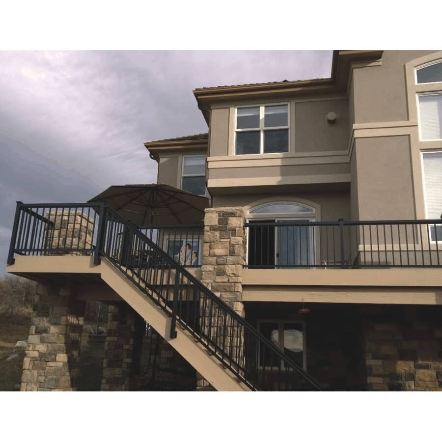 2-1/4" x 2-1/4" Black Aluminum Railing End Post