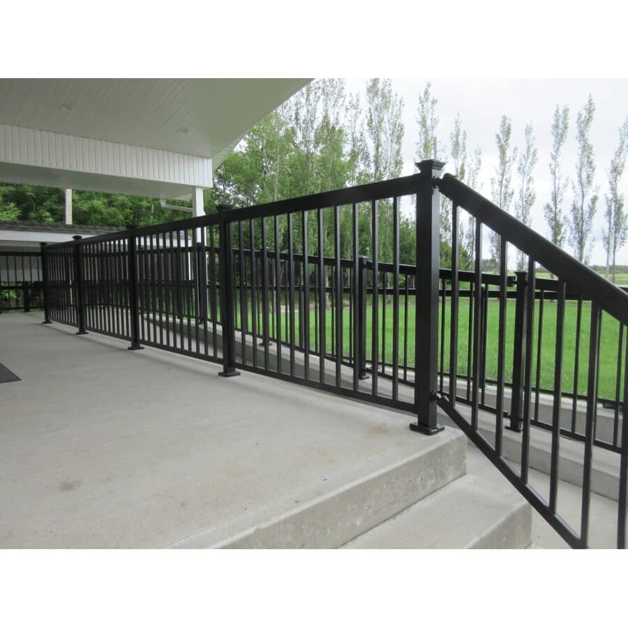 2-1/4" x 2-1/4" Black Aluminum Railing Inline Post