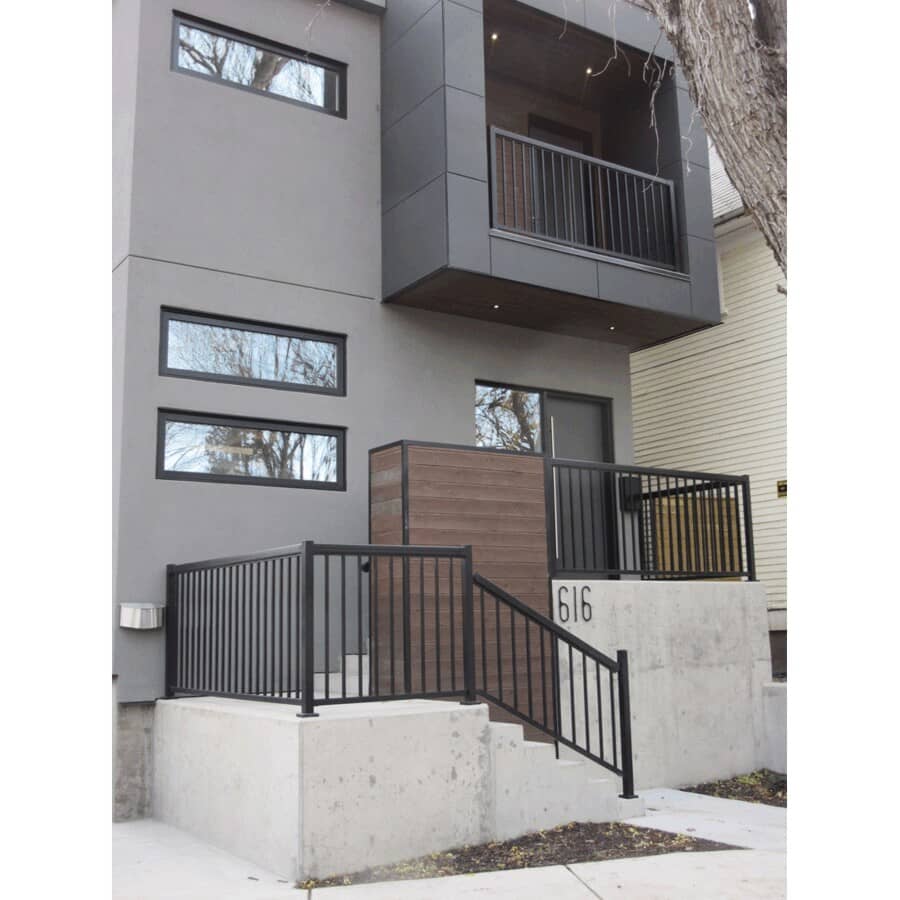 2-1/4" x 2-1/4" Black Aluminum Railing Inline Post