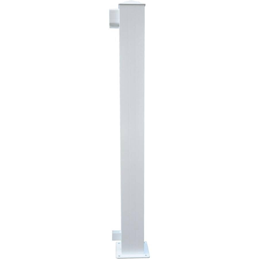 4" x 4" White Aluminum Railing End Post