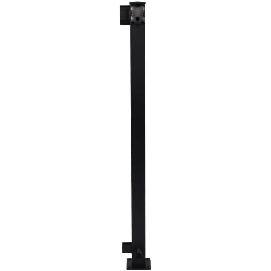 42" Textured Black Aluminum Railing Corner Post