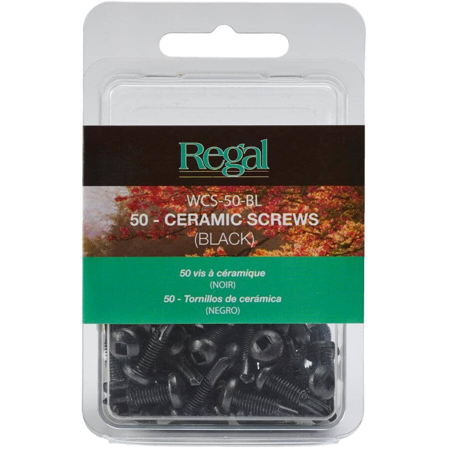 50 Pack 3/4" Black Ceramic Screws, for Aluminum Railing