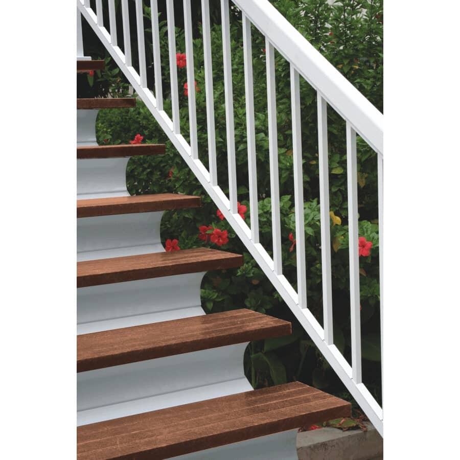 6 Pack 1-1/2" x 42" White Aluminum Straight Wide Railing Pickets, for 3' section
