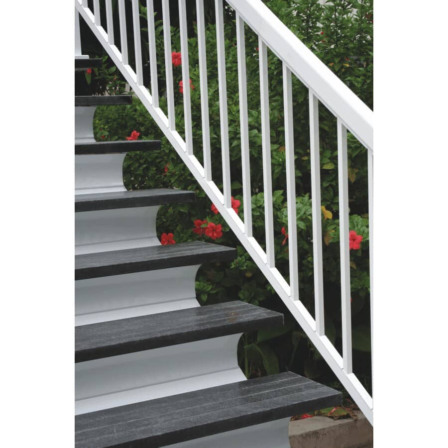 6 Pack 1-1/2" x 42" White Aluminum Straight Wide Railing Pickets, for 3' section