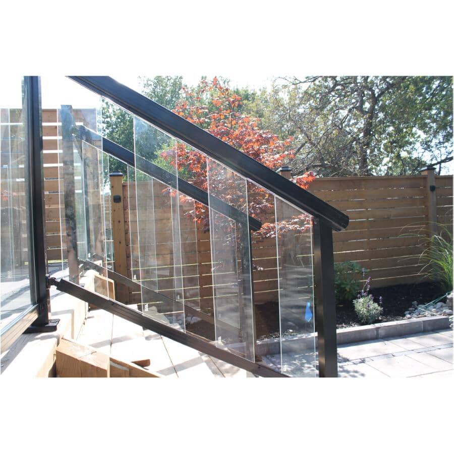 6 Pack 6" x 6mm Angled Tempered Glass, for Aluminum Stair Railing