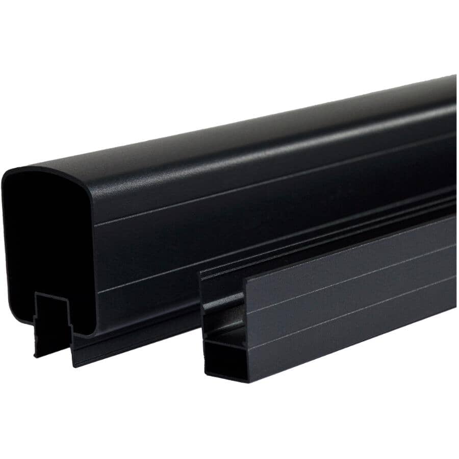 8' O/C Aluminum Top & Bottom Rails - Textured Black