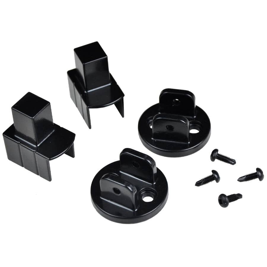 Black Inline Aluminum Railing Stair Post