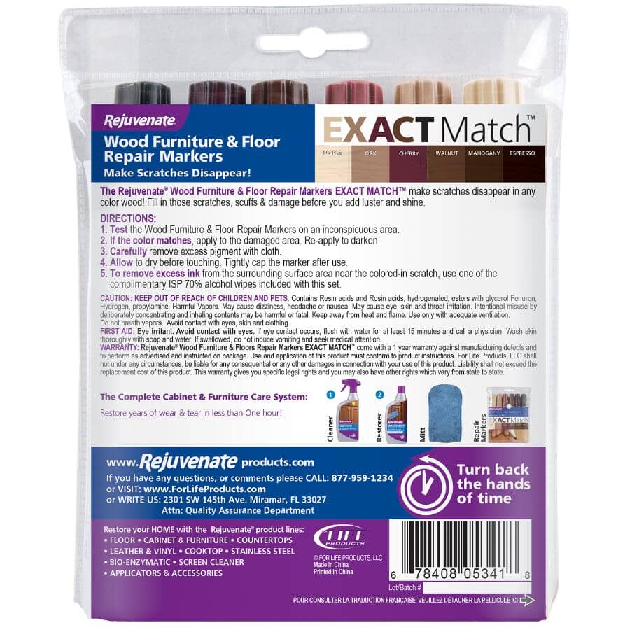 Wood Furniture & Floor Repair Markers - 6 Pack