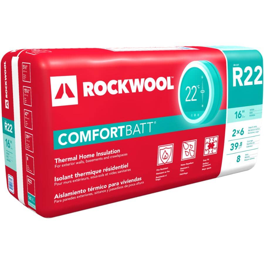 R22 x 15" Comfortbatt Wood Stud Insulation, covers 39.8 sq. ft