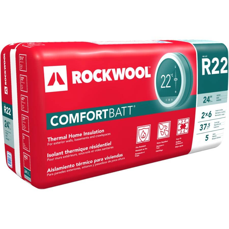 R22 x 23" Comfortbatt Wood Stud Insulation, covers 37.5 sq. ft