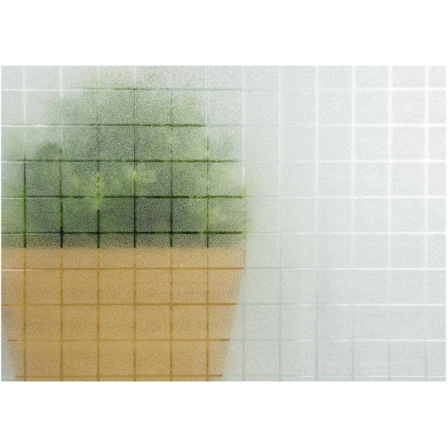 Decorative Privacy Cling Window Film - Grid, 17.78" x 78"