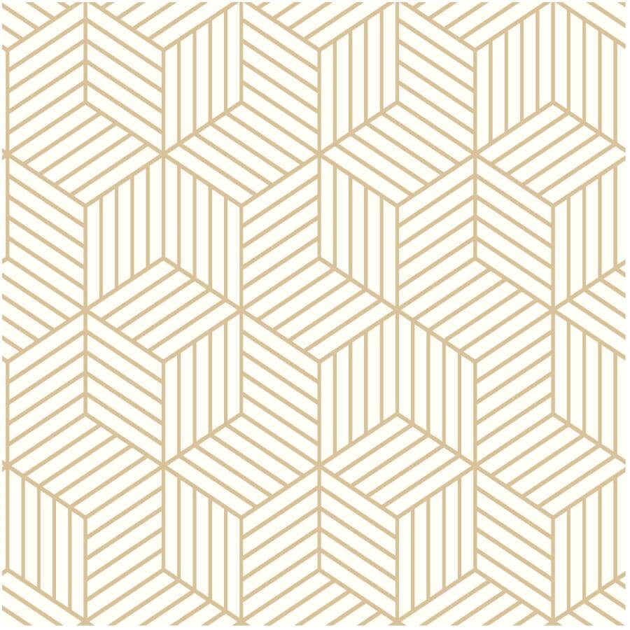 Stripped Hexagon Peel & Stick Wallpaper - Gold, 20.5" x 16.5'