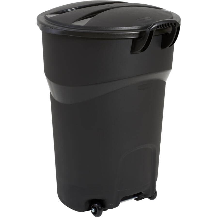 Refuse Can with Wheels - Black, 121 L