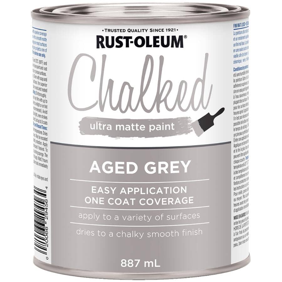 Chalked Ultra Matte Paint - Aged Grey, 887 ml