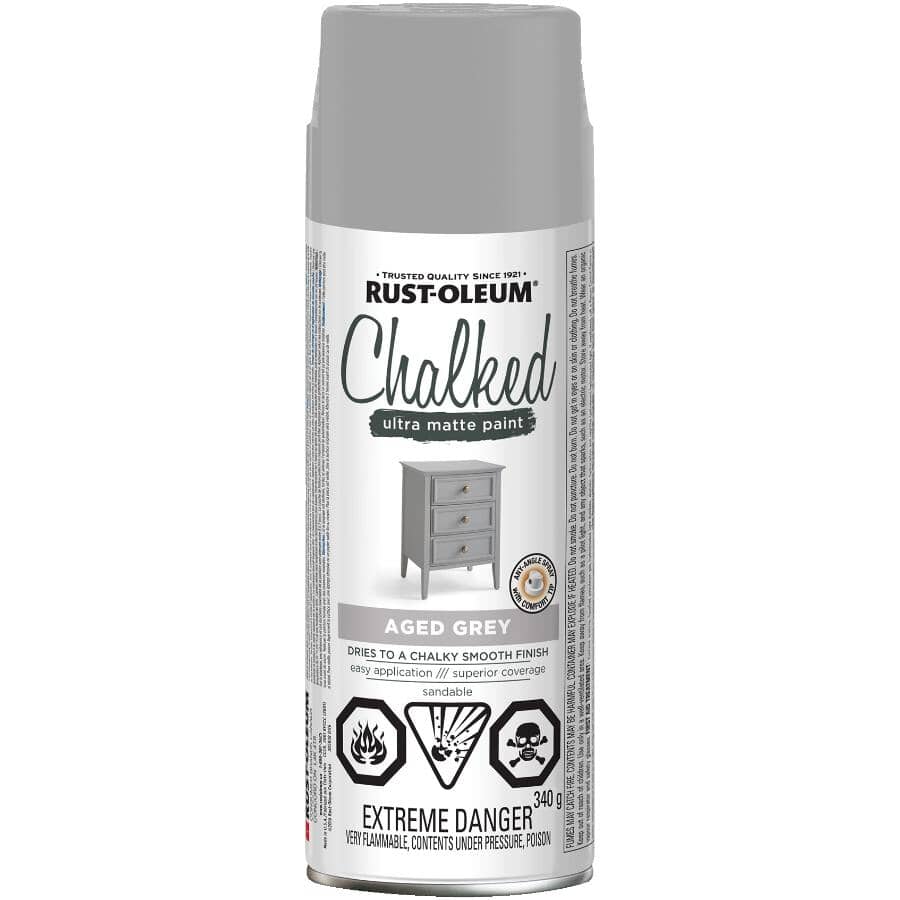 Chalked Ultra Matte Spray Paint - Aged Grey, 340 g