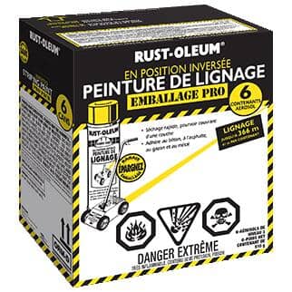 Inverted Striping Acrylic Spray Paint - Yellow, 510 g, 6 Pack