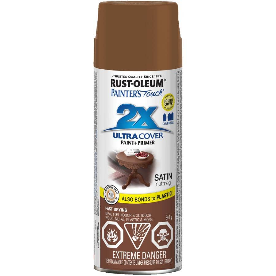 Painter's Touch 2X Ultra Cover Spray Paint - Satin Nutmeg, 340 g
