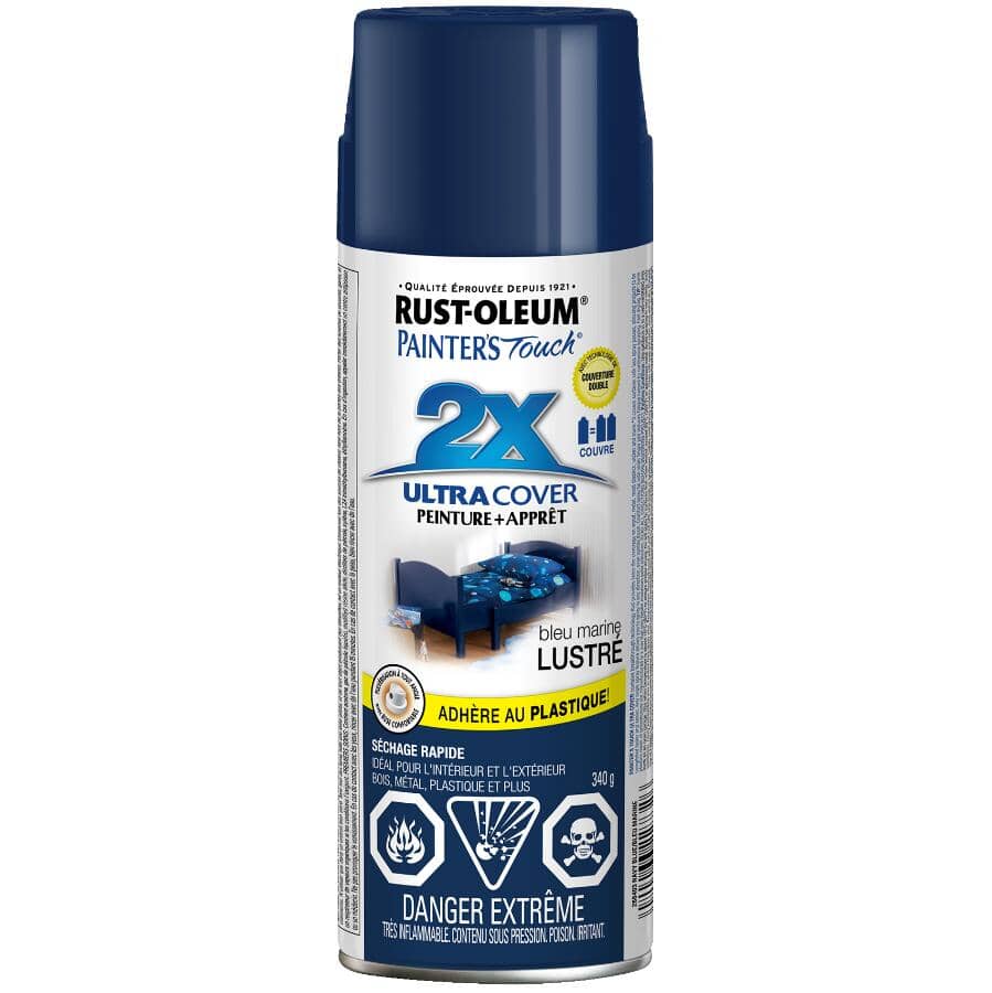Painter's Touch 2X Ultra Cover Spray Paint - Gloss Navy Blue, 340 g