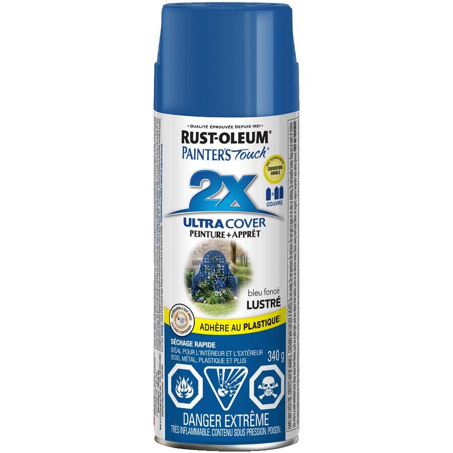 Painter's Touch 2X Ultra Cover Spray Paint - Gloss Deep Blue, 340 g