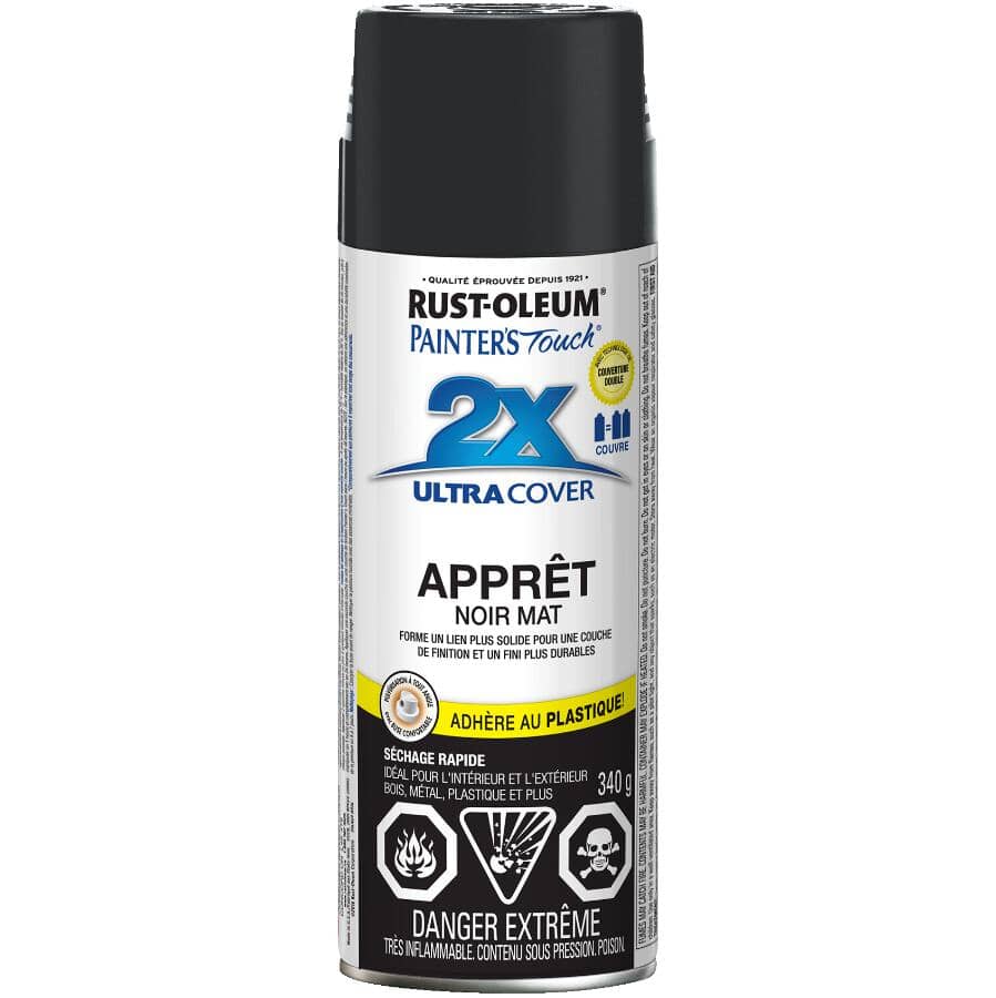 Painter's Touch 2X Ultra Cover Spray Primer - Flat Black, 340 g