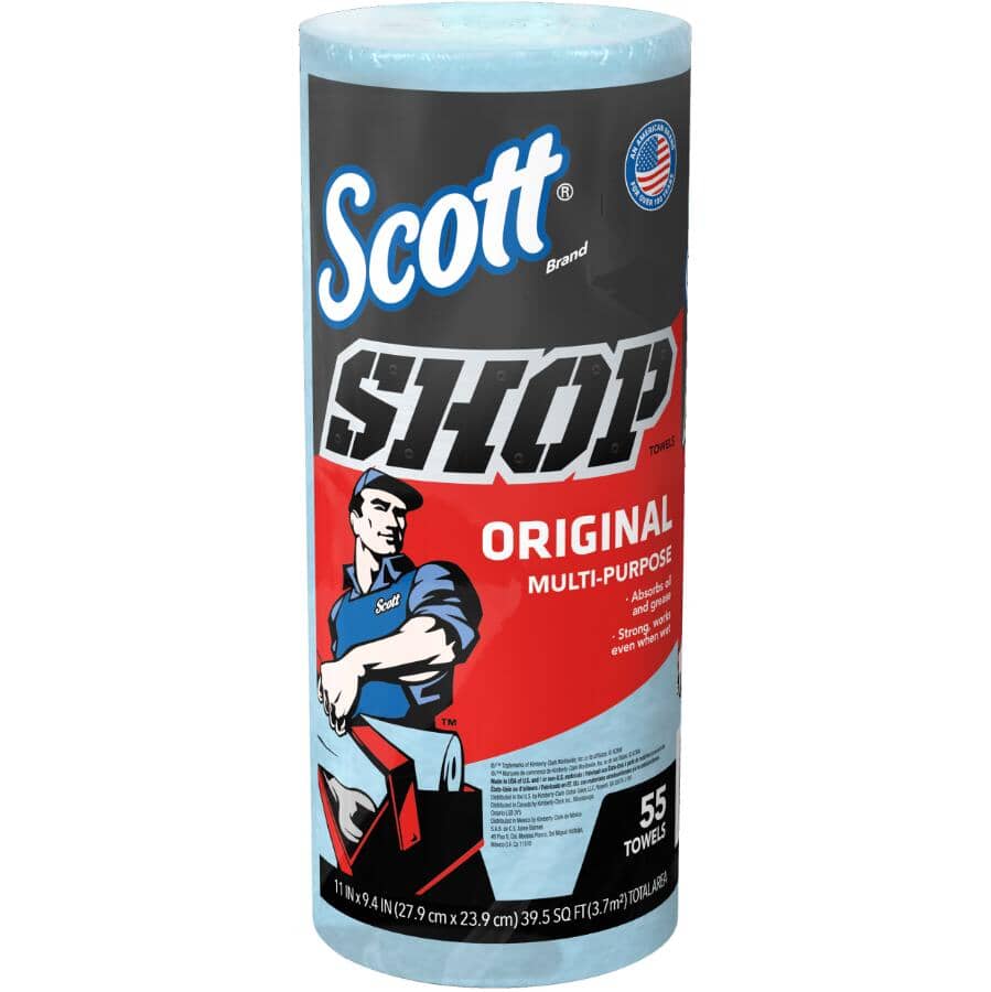 Blue Shop Towels - 55 Sheets per Roll