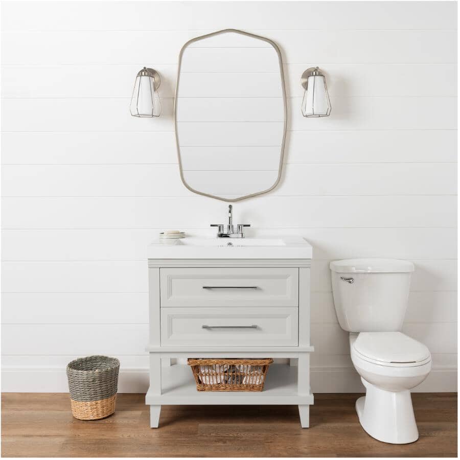 31" W x 19" D Bristol Vanity with Cultured Marble Top - 2 Drawer, Grey