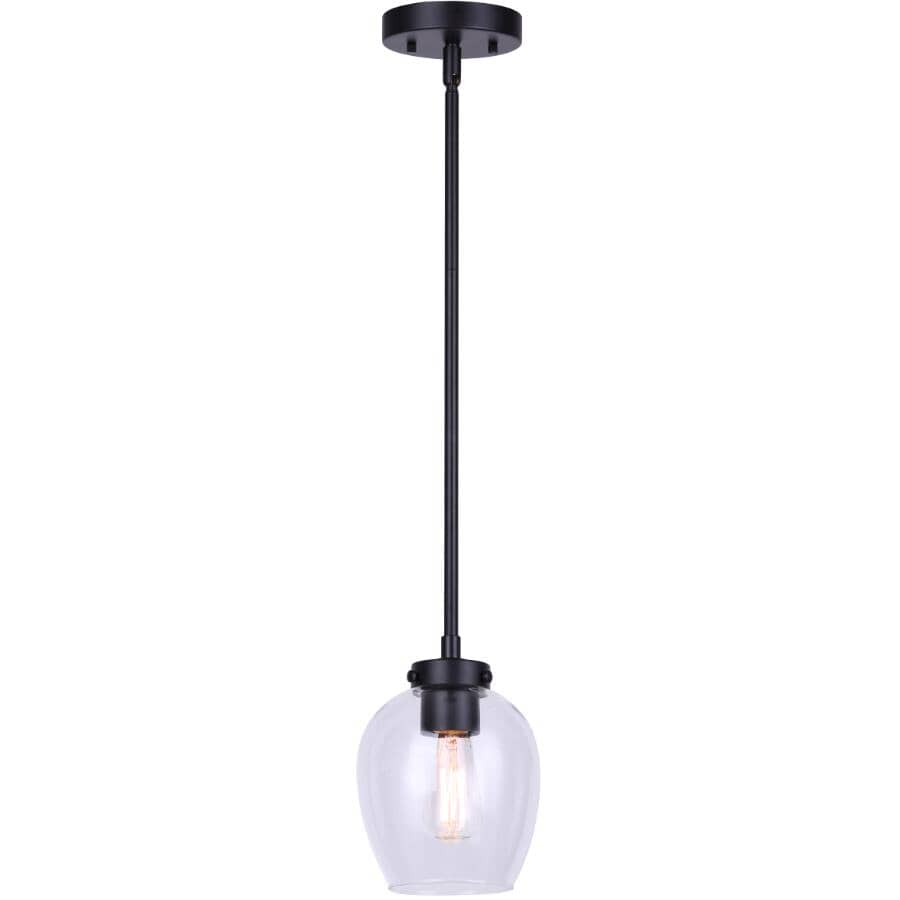 Weston Pendant Light Fixture - Matte Black with Clear Glass